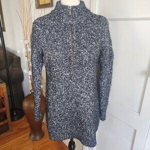 Soft Surroundings Black and White Quarter Zip Warm Chunky Woman’s Knit Sweater S